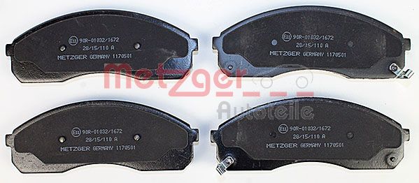 METZGER Комплект тормозных колодок, дисковый тормоз 1170501