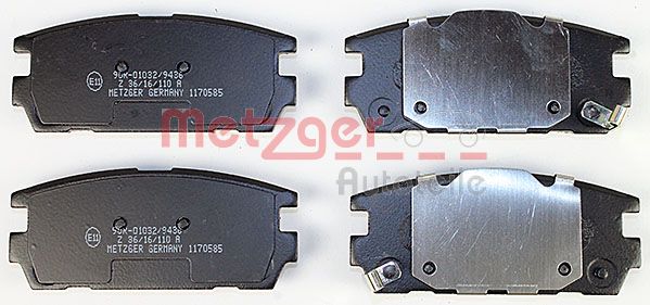 METZGER Комплект тормозных колодок, дисковый тормоз 1170585