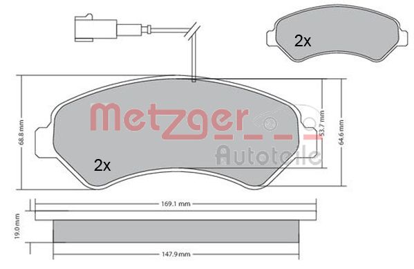 METZGER stabdžių trinkelių rinkinys, diskinis stabdys 1170591