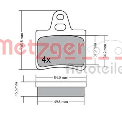 METZGER Комплект тормозных колодок, дисковый тормоз 1170628