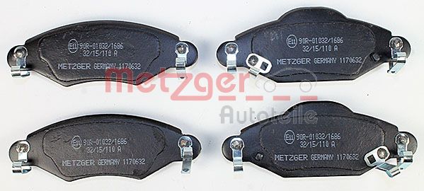 METZGER Комплект тормозных колодок, дисковый тормоз 1170632