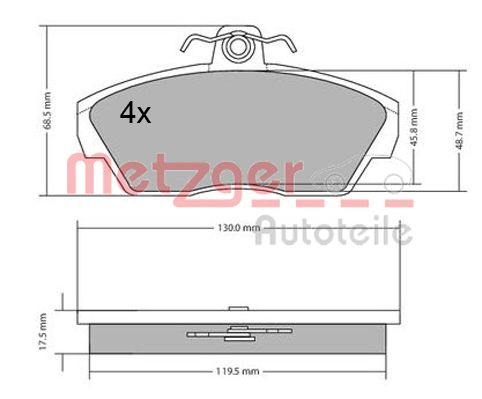 METZGER Комплект тормозных колодок, дисковый тормоз 1170646
