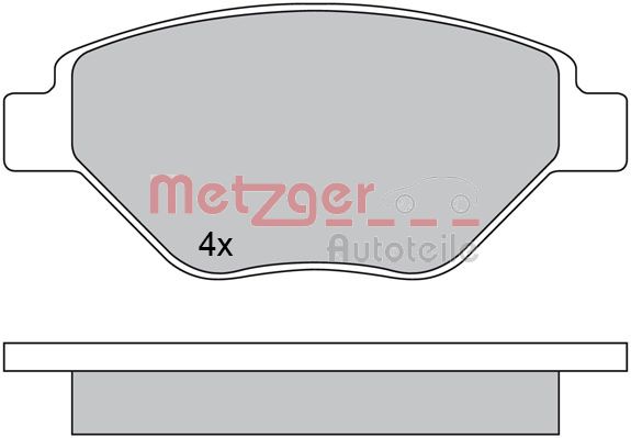 METZGER stabdžių trinkelių rinkinys, diskinis stabdys 1170652