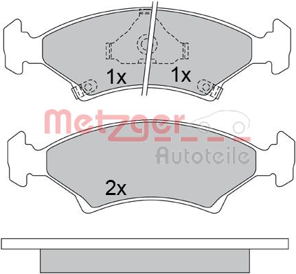 METZGER stabdžių trinkelių rinkinys, diskinis stabdys 1170666