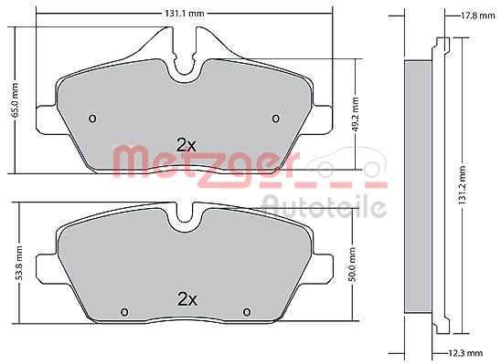 METZGER Комплект тормозных колодок, дисковый тормоз 1170826