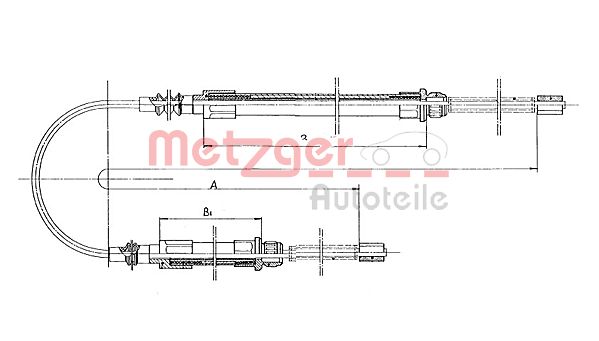 METZGER Тросик, cтояночный тормоз 1171.1