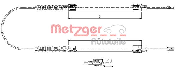 METZGER trosas, stovėjimo stabdys 1171.8