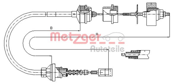 METZGER Трос, управление сцеплением 1172.3