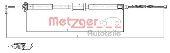 METZGER trosas, stovėjimo stabdys 12.0704