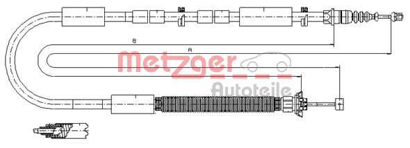 METZGER Тросик, cтояночный тормоз 12.0706