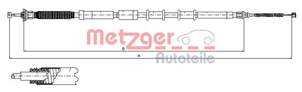 METZGER Тросик, cтояночный тормоз 12.0719