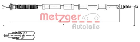 METZGER Тросик, cтояночный тормоз 12.0721