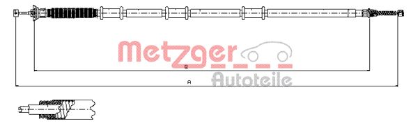 METZGER Тросик, cтояночный тормоз 12.0735