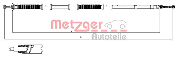 METZGER Тросик, cтояночный тормоз 12.0736