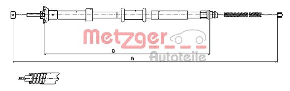 METZGER Тросик, cтояночный тормоз 12.0764