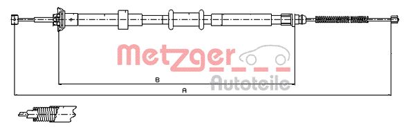 METZGER Тросик, cтояночный тормоз 12.0765