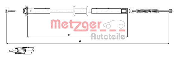 METZGER Тросик, cтояночный тормоз 12.1500