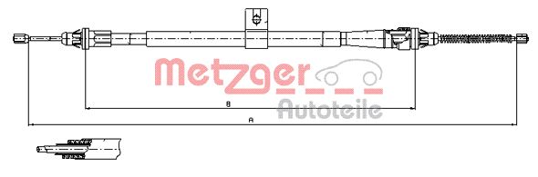 METZGER Тросик, cтояночный тормоз 17.0006
