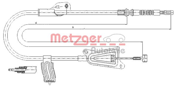 METZGER Тросик, cтояночный тормоз 17.0124