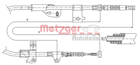 METZGER Тросик, cтояночный тормоз 17.0235