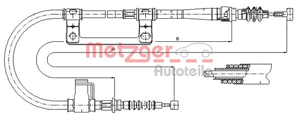 METZGER Тросик, cтояночный тормоз 17.0579