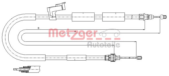 METZGER trosas, stovėjimo stabdys 17.0685