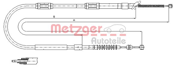 METZGER Тросик, cтояночный тормоз 17.1041