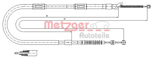 METZGER Тросик, cтояночный тормоз 17.1042