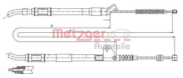 METZGER Тросик, cтояночный тормоз 17.1416