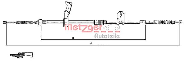 METZGER Тросик, cтояночный тормоз 17.1480