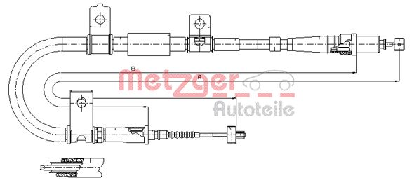 METZGER Тросик, cтояночный тормоз 17.2551