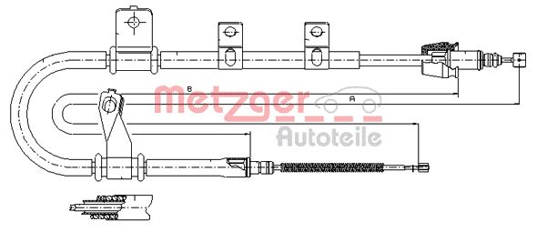 METZGER Тросик, cтояночный тормоз 17.2561