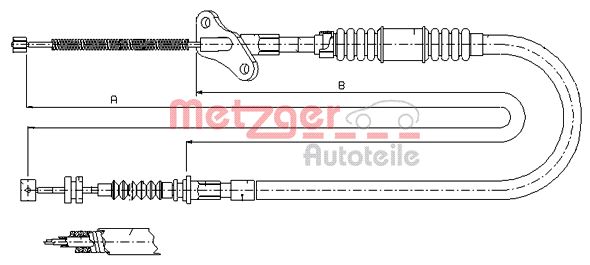 METZGER Тросик, cтояночный тормоз 17.2723