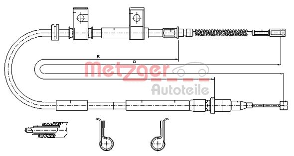 METZGER trosas, stovėjimo stabdys 17.3502