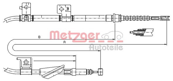 METZGER Тросик, cтояночный тормоз 17.4034
