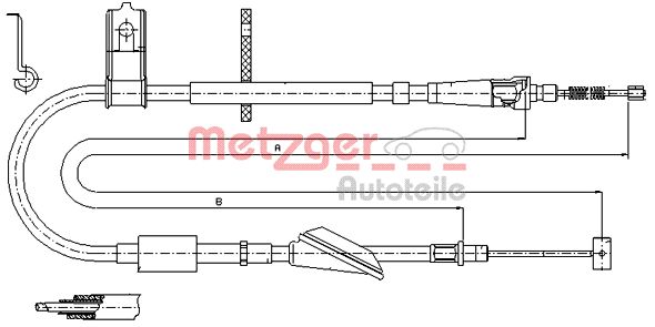 METZGER Тросик, cтояночный тормоз 17.5046