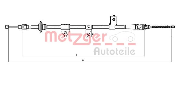 METZGER trosas, stovėjimo stabdys 17.6026