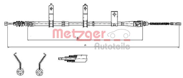 METZGER Тросик, cтояночный тормоз 17.6031