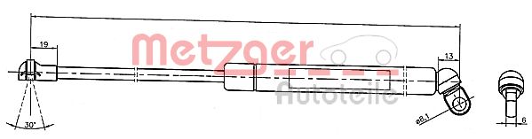 METZGER Газовая пружина, крышка багажник 2110331