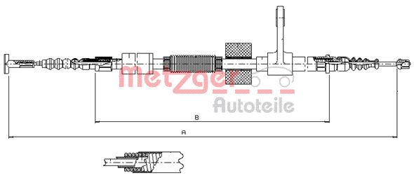 METZGER Тросик, cтояночный тормоз 251.32
