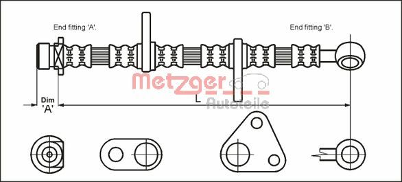 METZGER stabdžių žarnelė 4113280