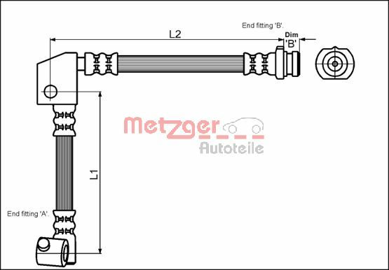 METZGER Тормозной шланг 4114738