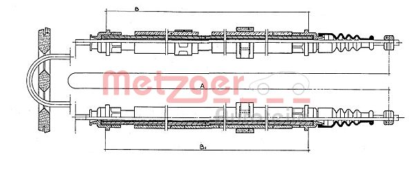 METZGER Тросик, cтояночный тормоз 431.2