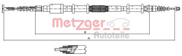 METZGER Тросик, cтояночный тормоз 441.4