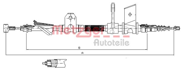 METZGER Тросик, cтояночный тормоз 451.12