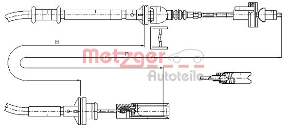 METZGER Трос, управление сцеплением 462.3