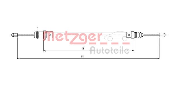 METZGER Тросик, cтояночный тормоз 491.1