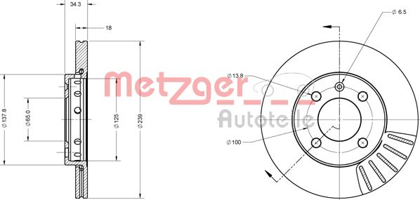 METZGER stabdžių diskas 6110015