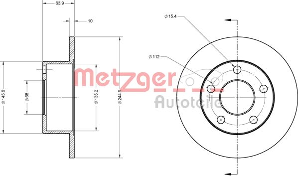 METZGER stabdžių diskas 6110017