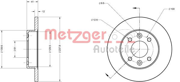METZGER Тормозной диск 6110034